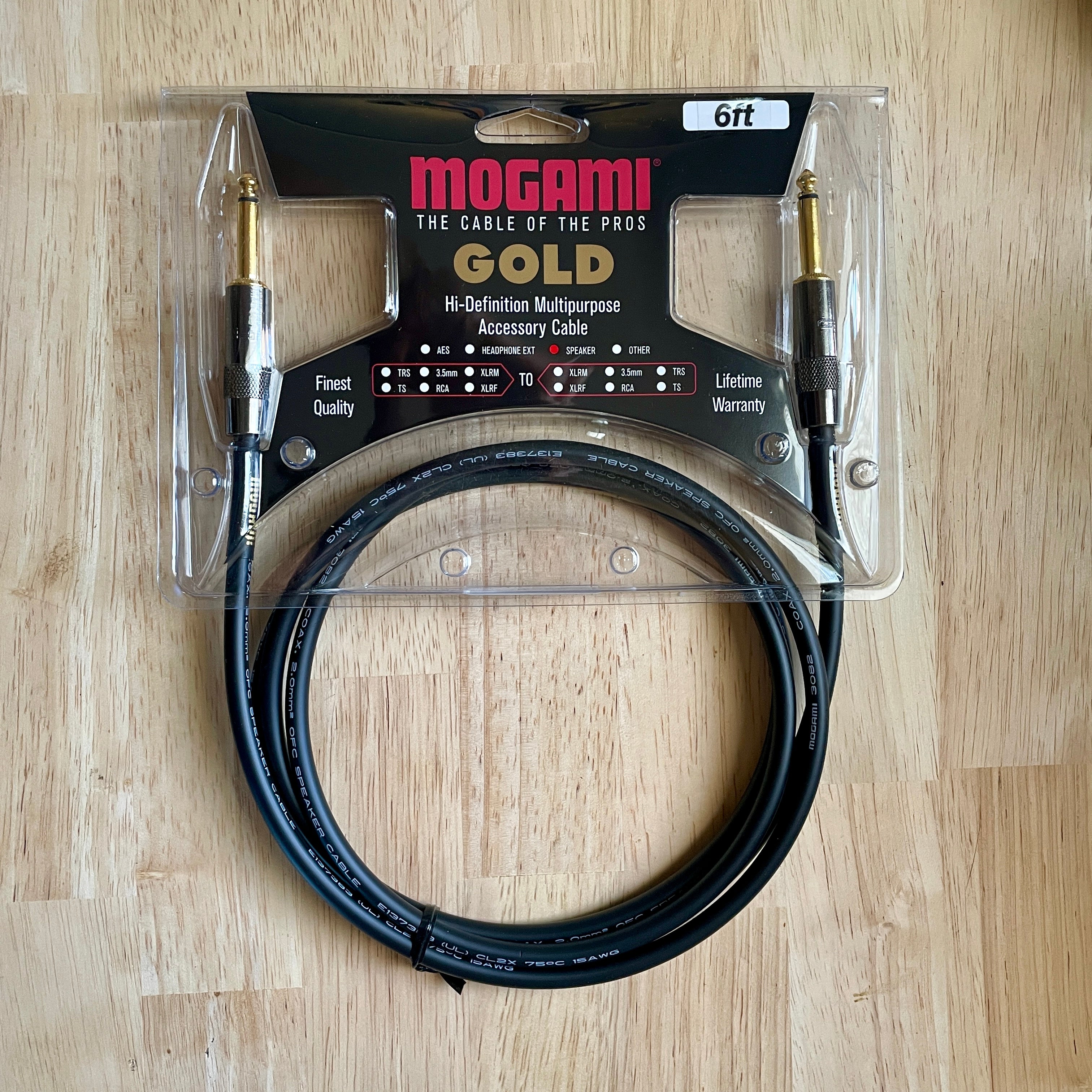 Mogami Gold 6' Speaker Cable